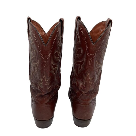 Dan Post Marlboro Western Style 2111 Mens 9D Leather Cowboy Boots Brown - Picture 8 of 12
